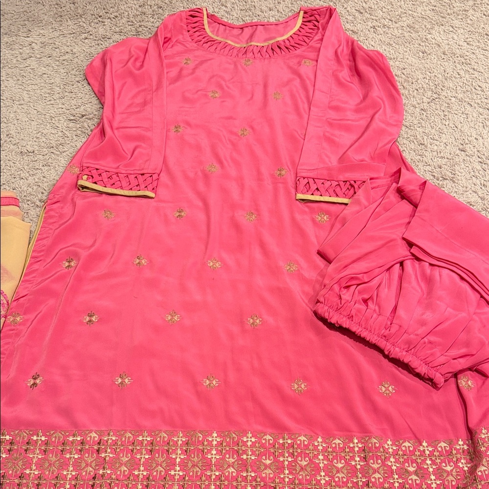 Elegant Pink Embroidered Salwar Dress